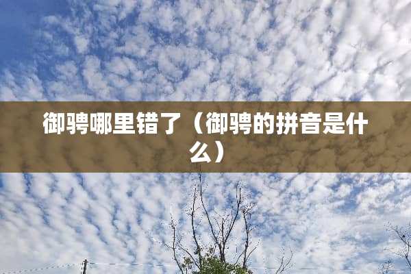 御骋哪里错了(御骋的拼音是什么) 御骋哪里错了(御骋的拼音是什么)