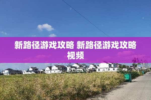 新路径游戏攻略 新路径游戏攻略视频