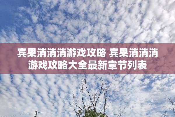 宾果消消消游戏攻略 宾果消消消游戏攻略大全最新章节列表 宾果消消消游戏攻略 宾果消消消游戏攻略大全最新章节列表