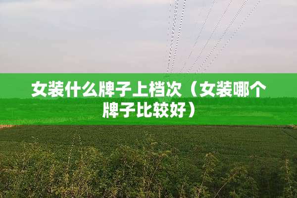 女装什么牌子上档次(女装哪个牌子比较好) 女装什么牌子上档次(女装哪个牌子比较好)