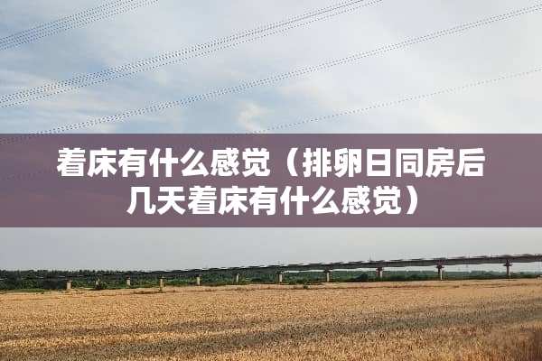 着床有什么感觉(排卵日**后几天着床有什么感觉) 着床有什么感觉(排卵日**后几天着床有什么感觉)