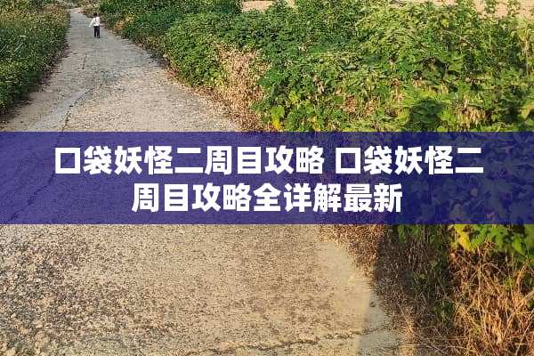 口袋妖怪二周目攻略 口袋妖怪二周目攻略全详解最新