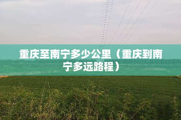 重庆至南宁多少公里（重庆到南宁多远路程）