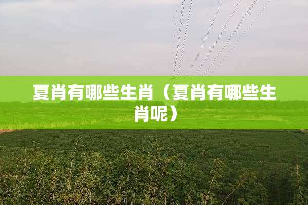 夏肖有哪些生肖(夏肖有哪些生肖呢) 夏肖有哪些生肖(夏肖有哪些生肖呢)