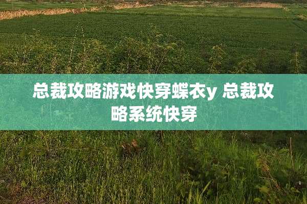 总裁攻略游戏快穿蝶衣y 总裁攻略系统快穿 总裁攻略游戏快穿蝶衣y 总裁攻略系统快穿