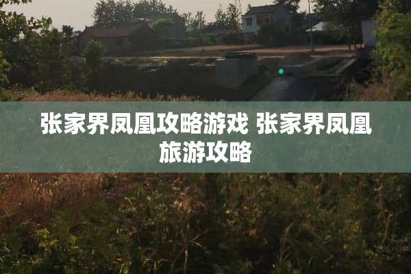 张家界凤凰攻略游戏 张家界凤凰旅游攻略