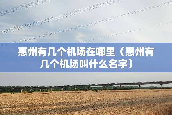 惠州有几个机场在哪里（惠州有几个机场叫什么名字）