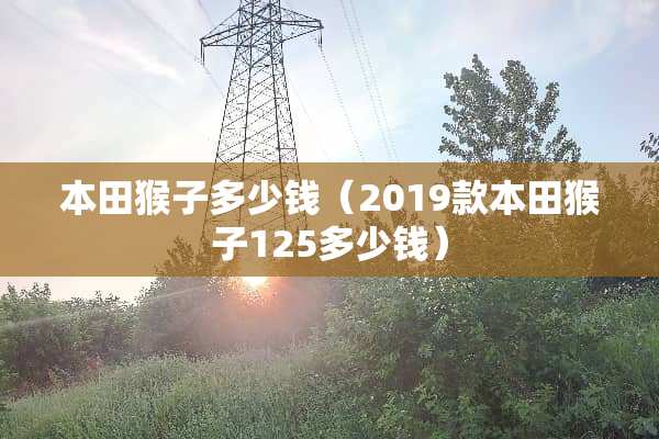 本田猴子多少钱（2019款本田猴子125多少钱）
