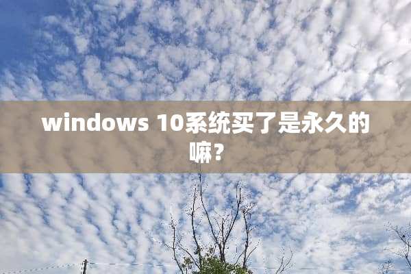 windows 10系统买了是永久的嘛？