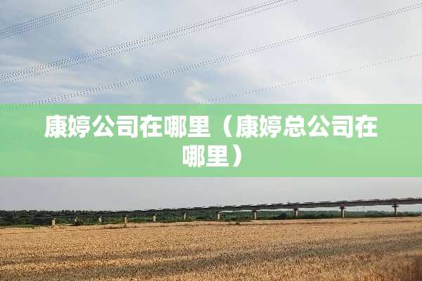 康婷公司在哪里(康婷总公司在哪里)
