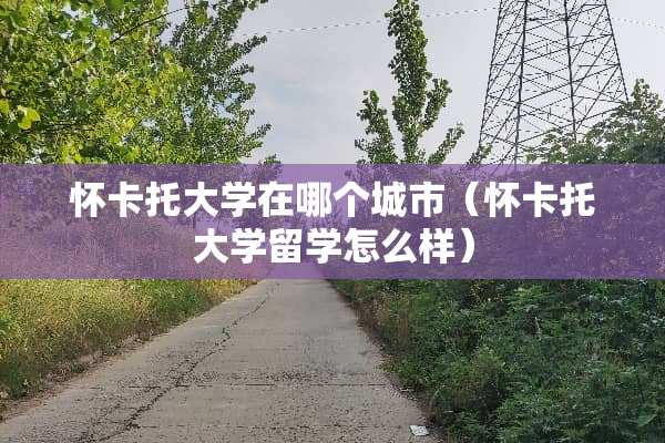 怀卡托大学在哪个城市（怀卡托大学留学怎么样）