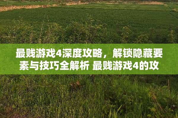 最贱游戏4深度攻略，解锁隐藏要素与技巧全解析 最贱游戏4的攻略