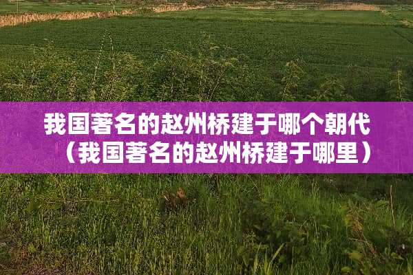 我国著名的赵州桥建于哪个朝代（我国著名的赵州桥建于哪里）