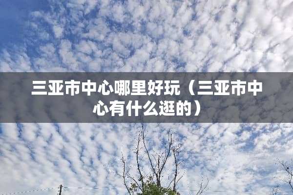 三亚市中心哪里好玩（三亚市中心有什么逛的）