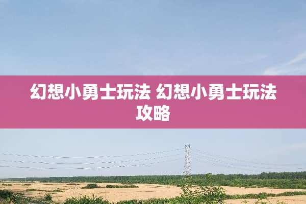 幻想小勇士玩法 幻想小勇士玩法攻略 幻想小勇士玩法 幻想小勇士玩法攻略