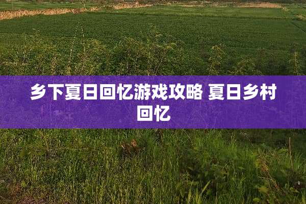 乡下夏日回忆游戏攻略 夏日乡村回忆