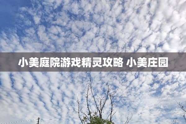 小美庭院游戏精灵攻略 小美庄园 小美庭院游戏精灵攻略 小美庄园
