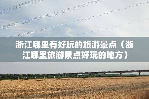 浙江哪里有好玩的旅游景点(浙江哪里旅游景点好玩的地方)