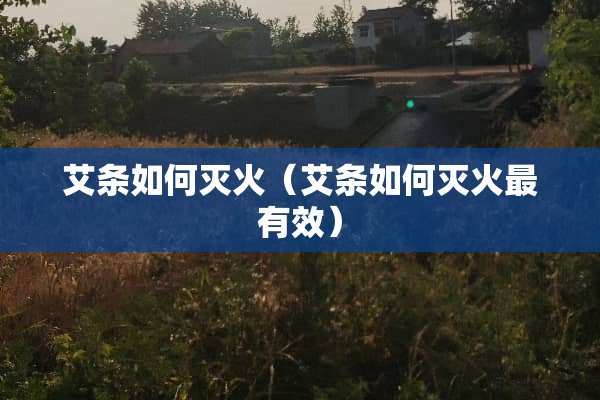 艾条如何灭火(艾条如何灭火最有效) 艾条如何灭火(艾条如何灭火最有效)