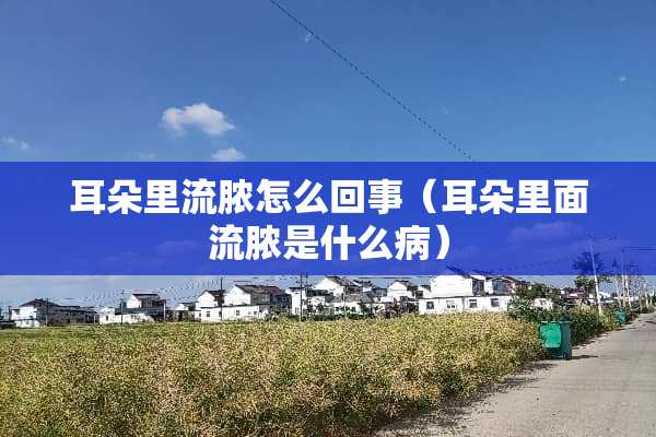 耳朵里流脓怎么回事(耳朵里面流脓是什么病) 耳朵里流脓怎么回事(耳朵里面流脓是什么病)