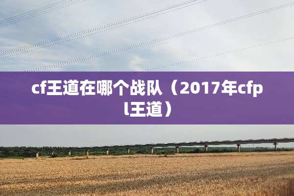 cf王道在哪个战队(2017年cfpl王道) cf王道在哪个战队(2017年cfpl王道)