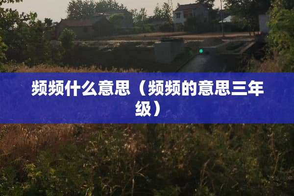 频频什么意思(频频的意思三年级) 频频什么意思(频频的意思三年级)