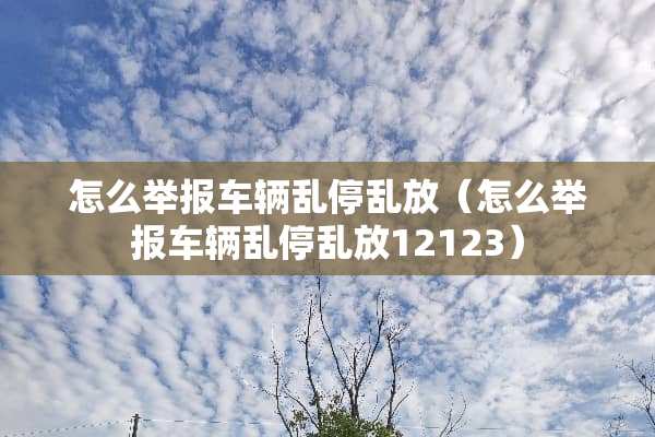 怎么举报车辆乱停乱放（怎么举报车辆乱停乱放12123）