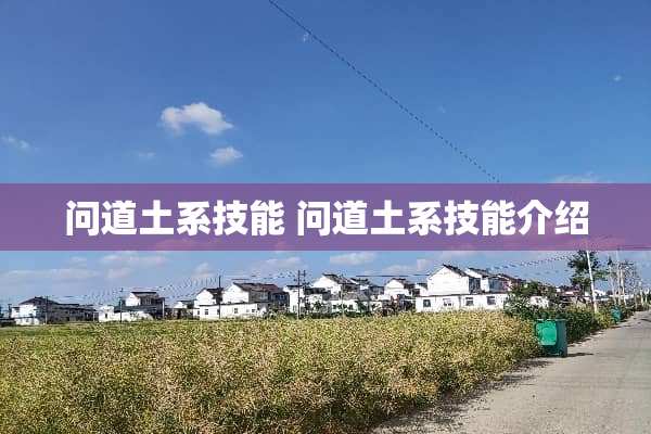 问道土系技能 问道土系技能介绍 问道土系技能 问道土系技能介绍