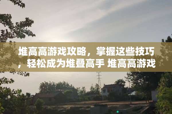 堆高高游戏攻略,掌握这些技巧,轻松成为堆叠高手 堆高高游戏攻略 堆高高游戏攻略,掌握这些技巧,轻松成为堆叠高手 堆高高游戏攻略