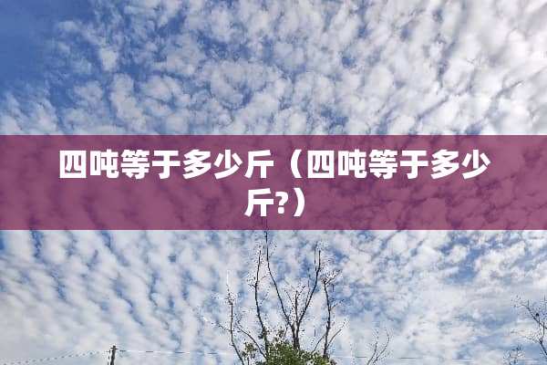 四吨等于多少斤（四吨等于多少斤?）