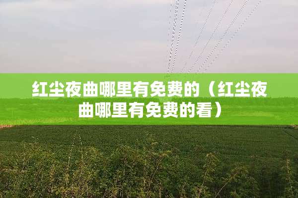 红尘夜曲哪里有免费的（红尘夜曲哪里有免费的看）