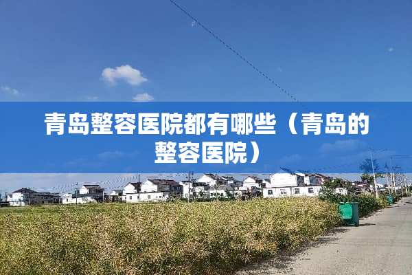 青岛整容医院都有哪些(青岛的整容医院) 青岛整容医院都有哪些(青岛的整容医院)