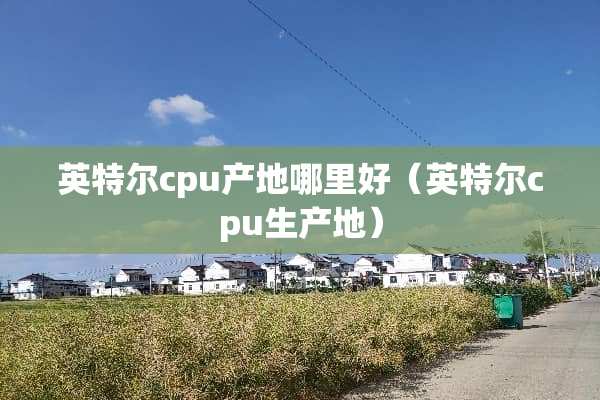 英特尔cpu产地哪里好(英特尔cpu生产地) 英特尔cpu产地哪里好(英特尔cpu生产地)