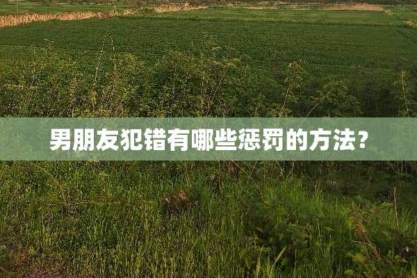 男朋友犯错有哪些惩罚的方法？