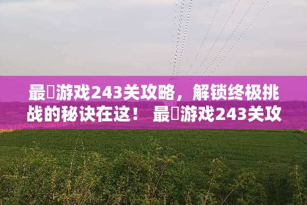 最囧游戏243关攻略,解锁终极挑战的秘诀在这! 最囧游戏243关攻略 最囧游戏243关攻略,解锁终极挑战的秘诀在这! 最囧游戏243关攻略