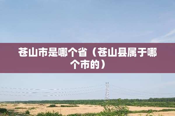 苍山市是哪个省(苍山县属于哪个市的) 苍山市是哪个省(苍山县属于哪个市的)