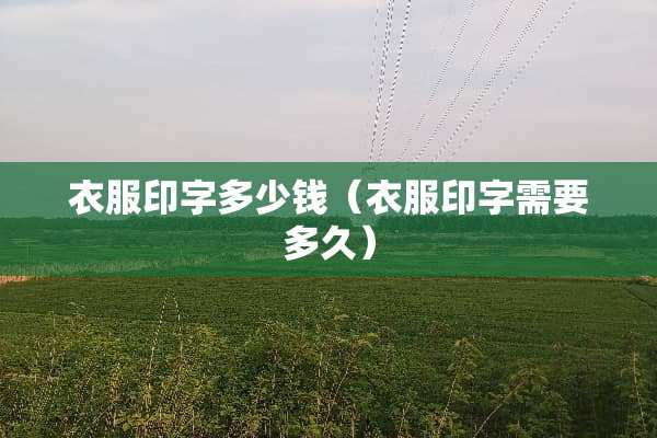 衣服印字多少钱(衣服印字需要多久) 衣服印字多少钱(衣服印字需要多久)