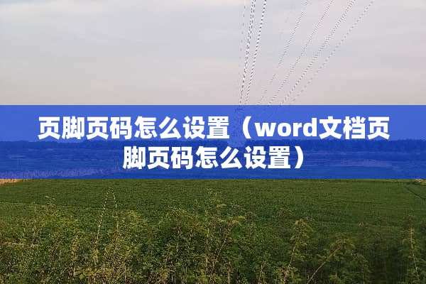 页脚页码怎么设置(word文档页脚页码怎么设置) 页脚页码怎么设置(word文档页脚页码怎么设置)
