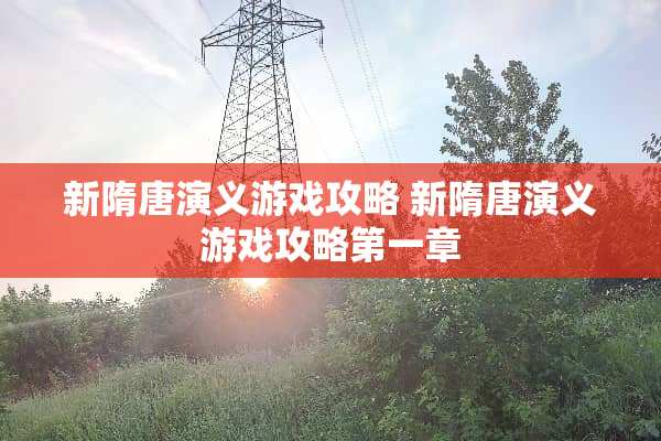 新隋唐演义游戏攻略 新隋唐演义游戏攻略第一章 新隋唐演义游戏攻略 新隋唐演义游戏攻略第一章