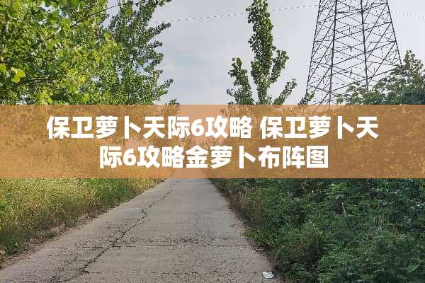 保卫萝卜天际6攻略 保卫萝卜天际6攻略金萝卜布阵图 保卫萝卜天际6攻略 保卫萝卜天际6攻略金萝卜布阵图