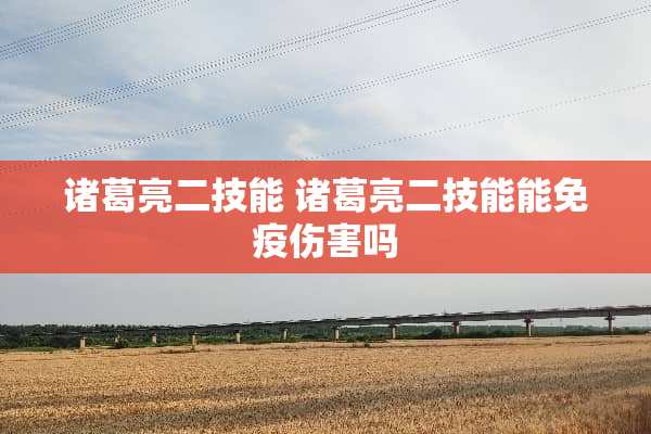诸葛亮二技能 诸葛亮二技能能免疫伤害吗 诸葛亮二技能 诸葛亮二技能能免疫伤害吗