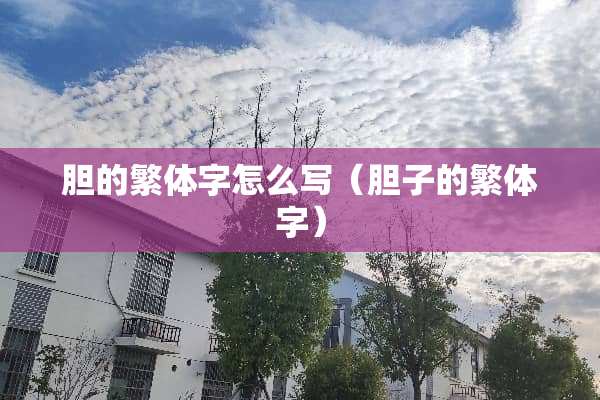 胆的繁体字怎么写（胆子的繁体字）