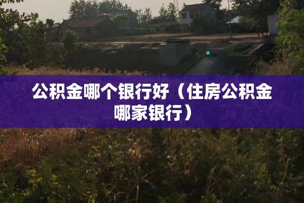 公积金哪个银行好(住房公积金哪家银行) 公积金哪个银行好(住房公积金哪家银行)