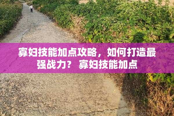**技能加点攻略,如何打造最强战力?**技能加点 **技能加点攻略,如何打造最强战力?**技能加点