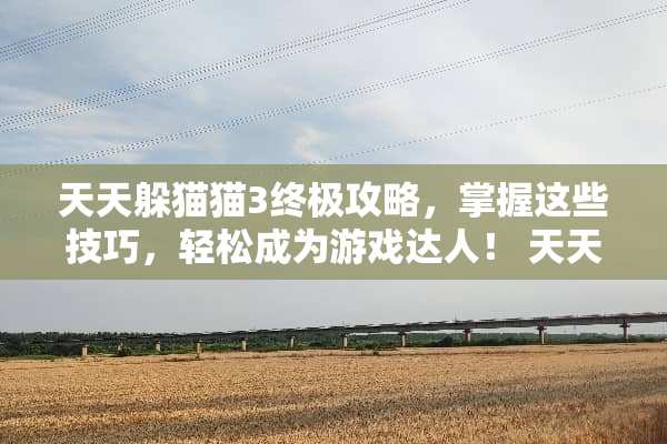 天天***3终极攻略,掌握这些技巧,轻松成为游戏达人! 天天***3攻略 天天***3终极攻略,掌握这些技巧,轻松成为游戏达人! 天天***3攻略