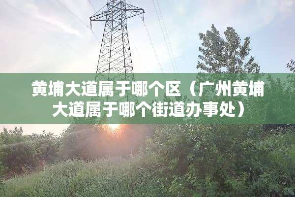 黄埔大道属于哪个区（广州黄埔大道属于哪个街道办事处）