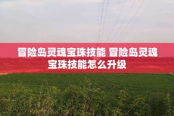 冒险岛灵魂宝珠技能 冒险岛灵魂宝珠技能怎么升级