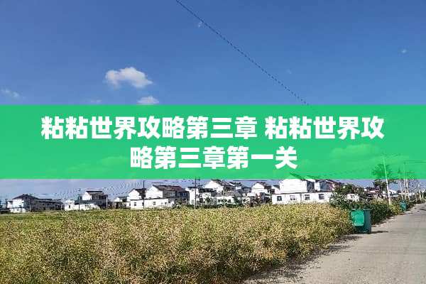 粘粘世界攻略第三章 粘粘世界攻略第三章第一关