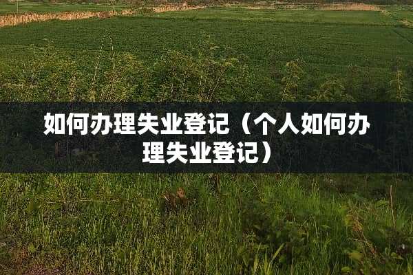 如何办理失业登记（个人如何办理失业登记）