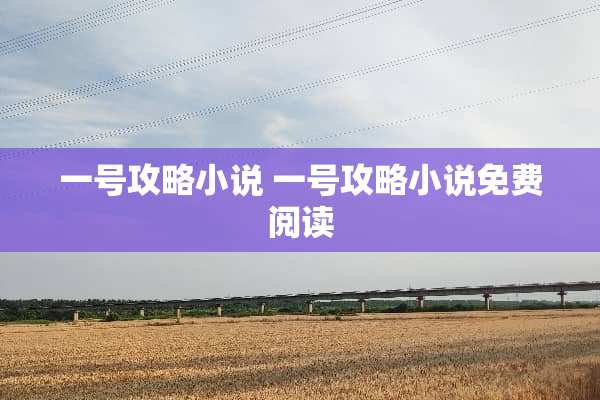 一号攻略小说 一号攻略小说免费阅读